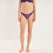 Tanga en dentelle doublure coton mauve femme