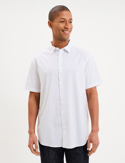 Chemise manches courtes coton blanc homme