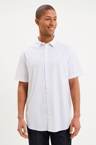 Chemise manches courtes coton blanc homme