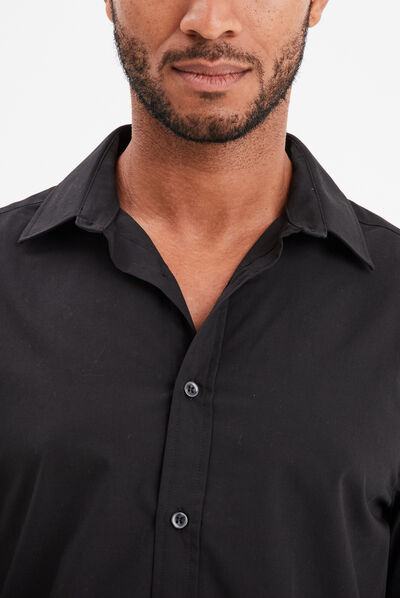 Chemise manches longues Studio noir homme