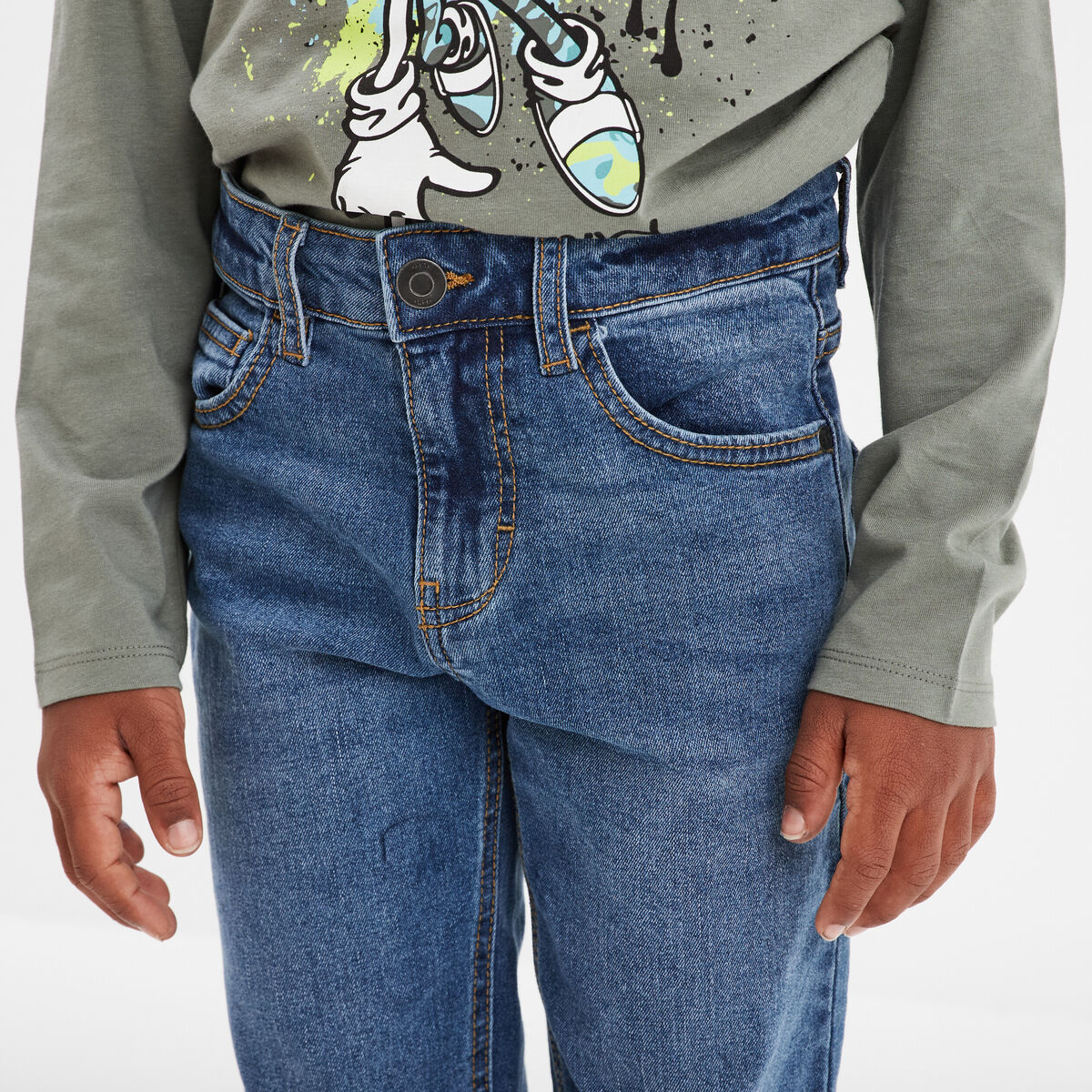 Jeans denim regular 5 poches denim double stone garçon