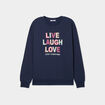 Sweat col rond manches longues bleu marine femme