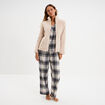 Veste effet polaire col montant gris clair femme