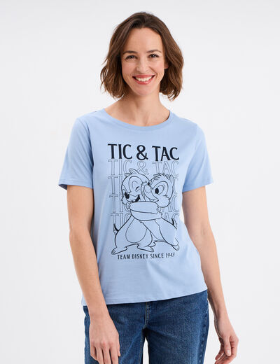 T-shirt manches courtes coton Tic et Tac bleu femme
