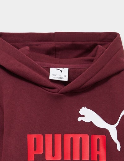 Sweat hoodie 1 poche &agrave; capuche Puma bordeaux gar&ccedil;on