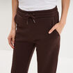 Pantalon de jogging molletonn&eacute; marron fonc&eacute; femme