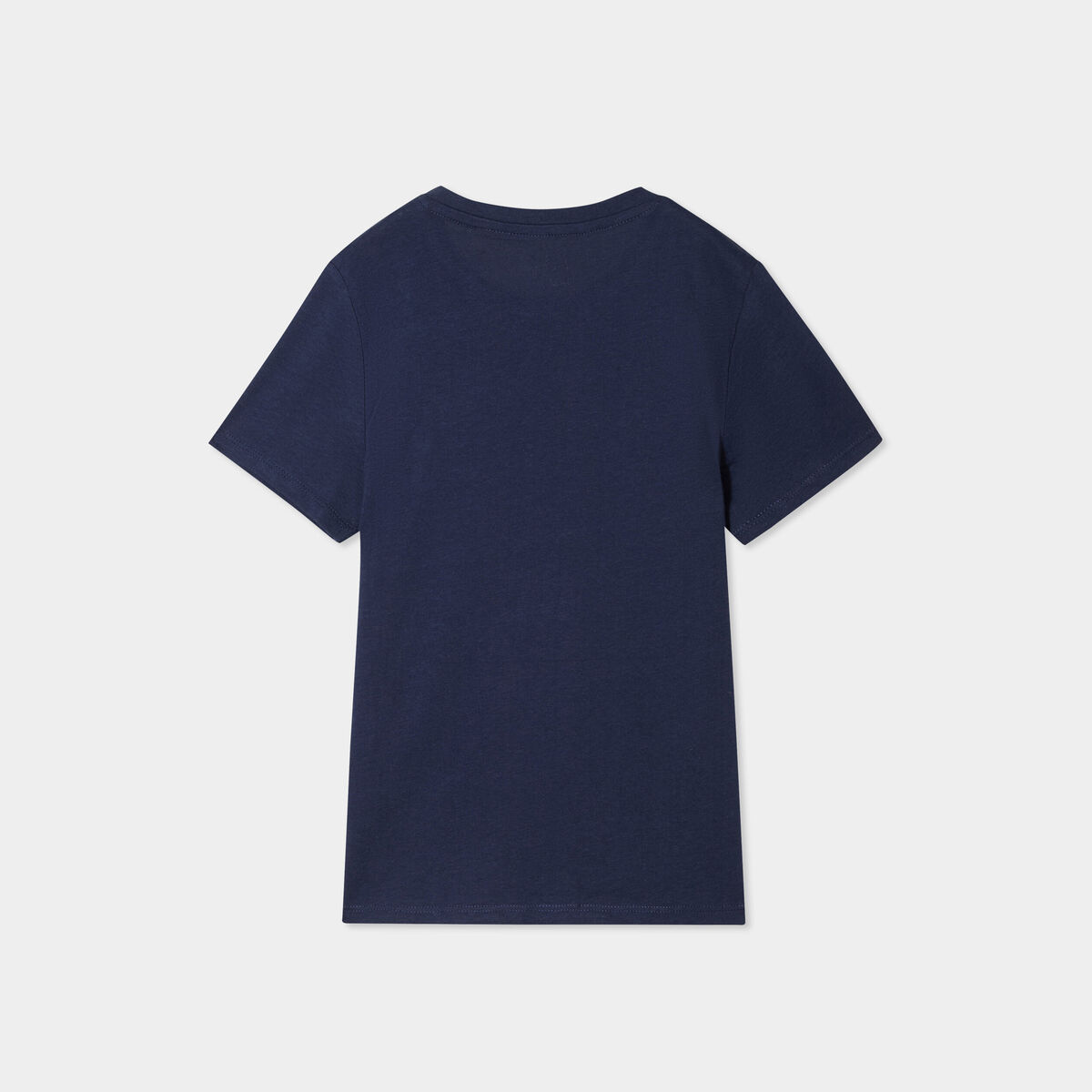 T-shirt col rond manches courtes coton bleu marine garçon