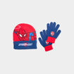 Ensemble bonnet et gants Spider-Man bleu marine gar&ccedil;on