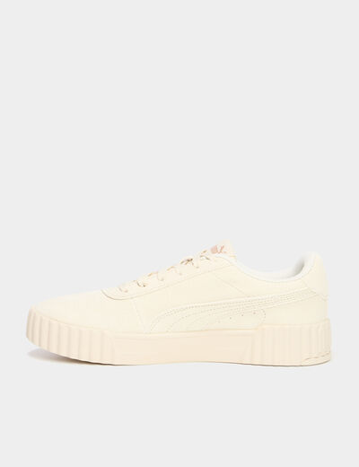 Tennis basses en cuir Puma Carina 3.0 sable femme