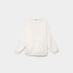 Sweat d&eacute;tails torsades manches longues blanc femme grande taille
