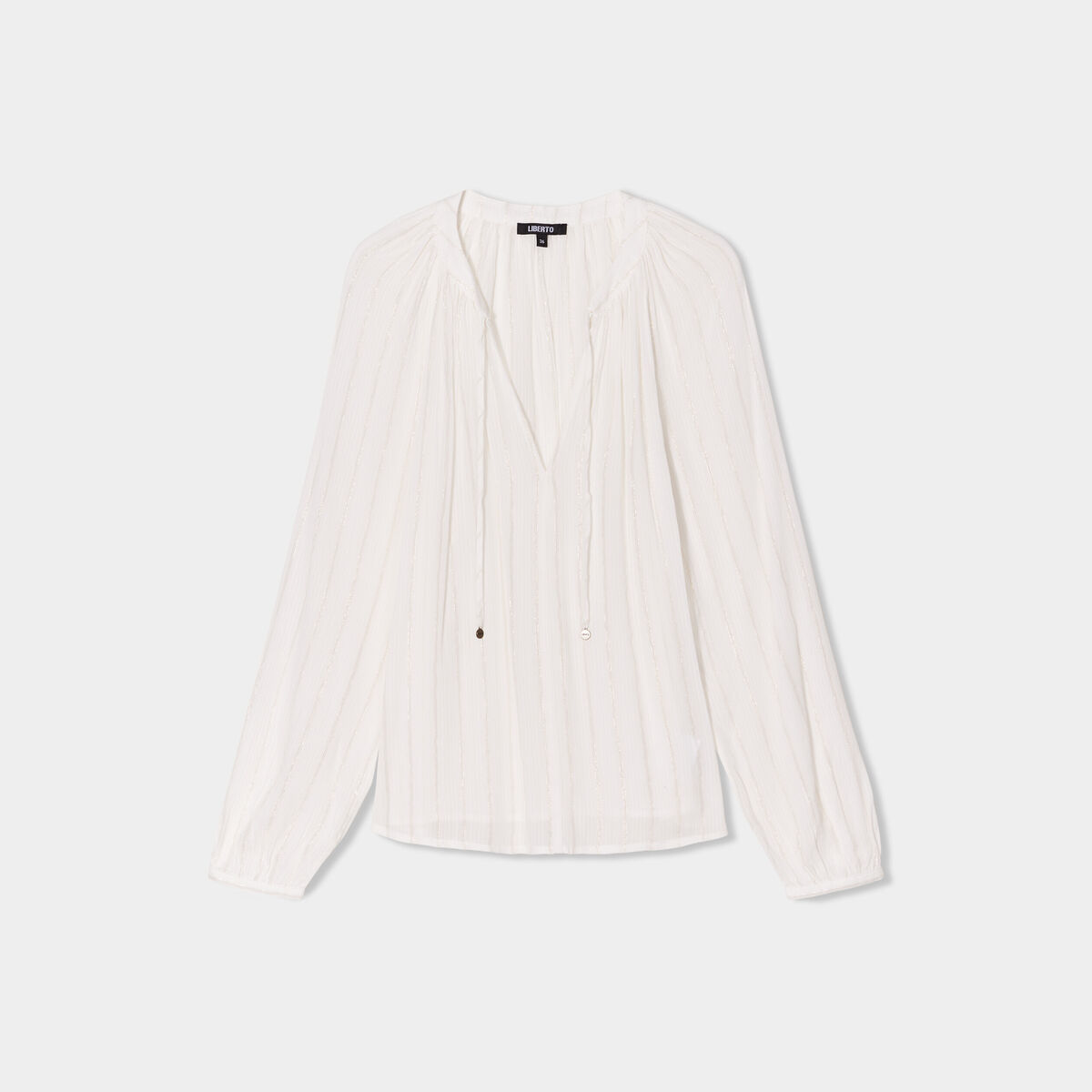 Blouse cordons au col Liberto blanc femme