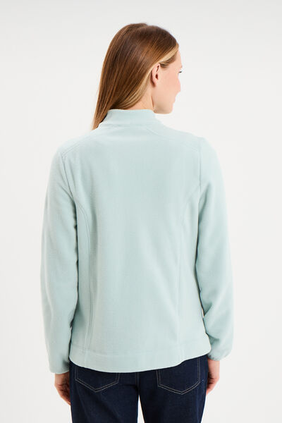 Veste polaire zipp&eacute; manches longues bleu gris femme