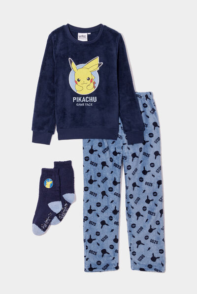 Ensemble pyjama Pokémon Pikachu bleu marine garçon
