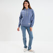 Sweat &agrave; capuche hoodie bleu gris femme