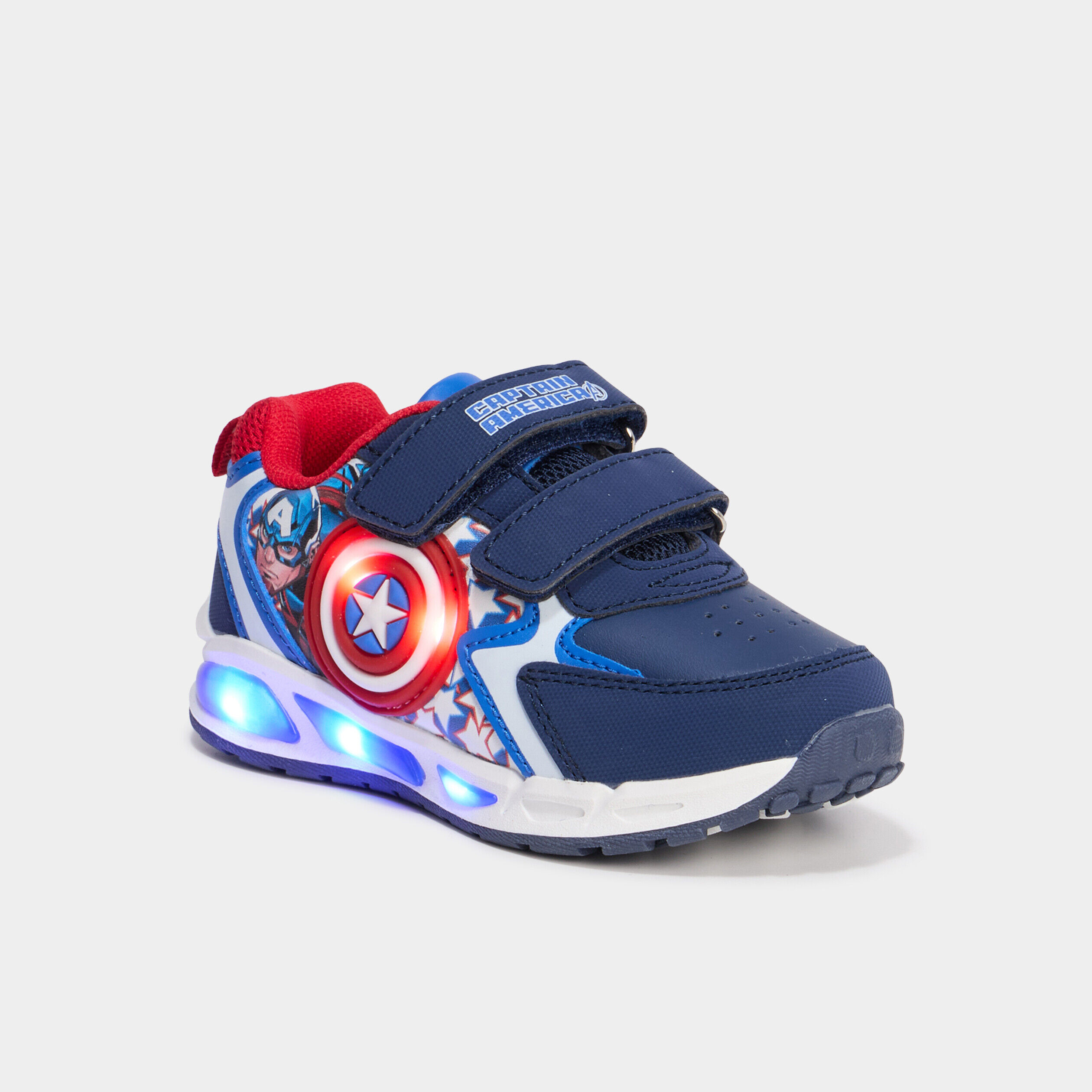 Baskets running lumineuses Marvel bleu garçon