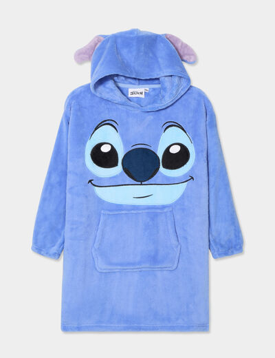 Sweat pyjama à capuche velours Stitch bleu fille