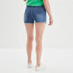 Short skinny 5 poches en jean denim double stone femme