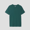 T-shirt droit en coton manches courtes vert fonc&eacute; homme