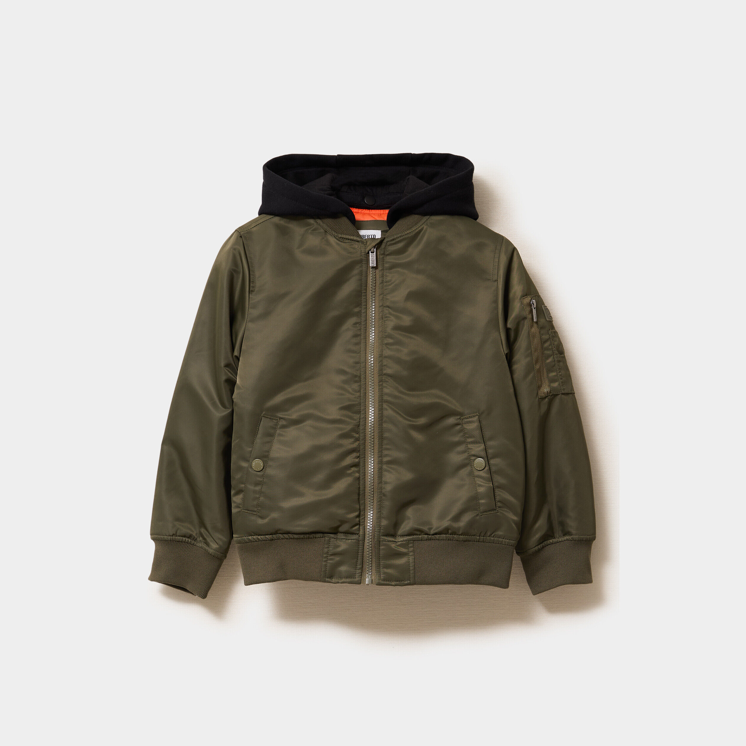 Blouson bomber à capuche vert kaki garçon LIBERTO
