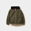 Blouson bomber &agrave; capuche vert kaki gar&ccedil;on
