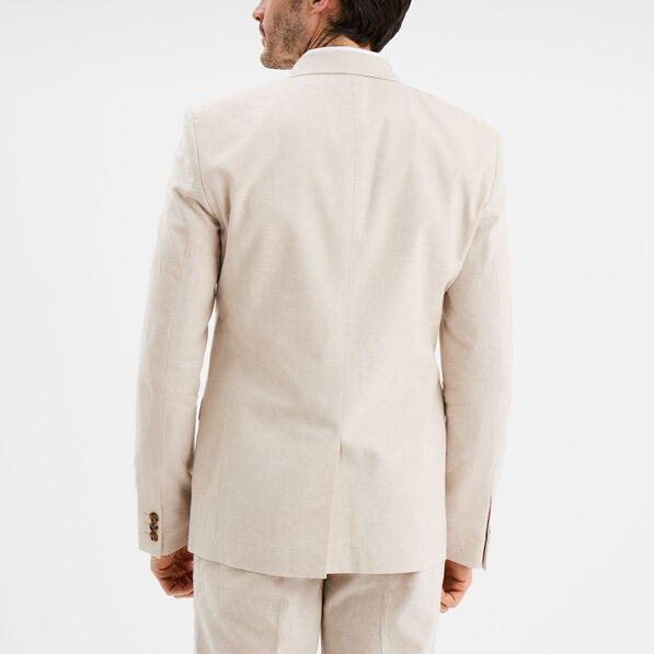 Veste blazer droite courte lin mélangé gris clair homme