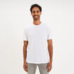 T-shirt droit en coton manches courtes blanc homme