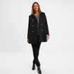 Manteau caban double boutonnage noir femme
