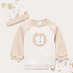 Ensemble 3 pi&egrave;ces avec sweat et pantalon blanc b&eacute;b&eacute;