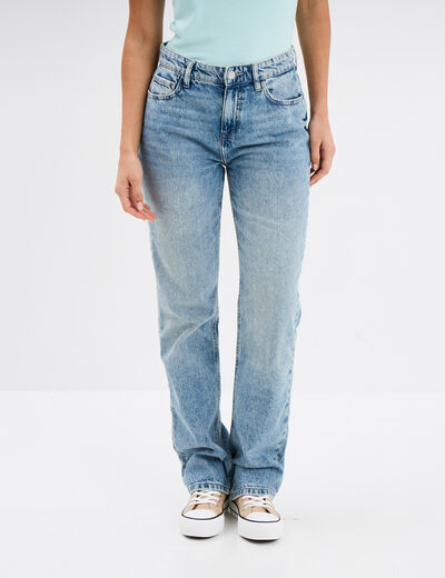 Jeans straight 5 poches coton Creeks denim double stone femme