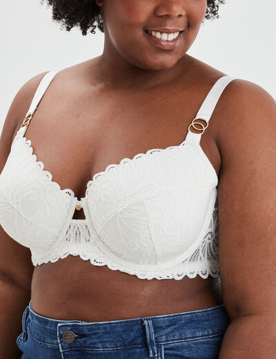 Soutien-gorge emboîtant dentelle blanc femme grande taille