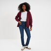 Jeans slim taille haute 5 poches bleu femme