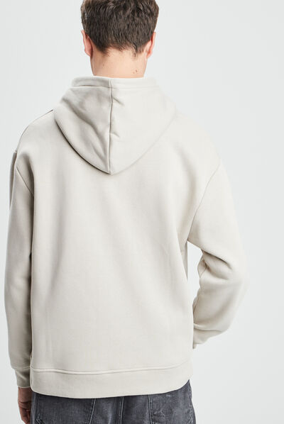 Gilet à capuche hoodie sable homme