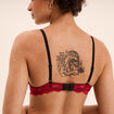 Soutien-gorge push up micro dentelle rouge femme