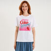 T-shirt manches courtes coton Coca Cola blanc femme