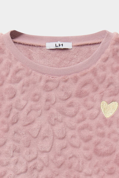Ensemble pyjama t-shirt pantalon masque vieux rose fille