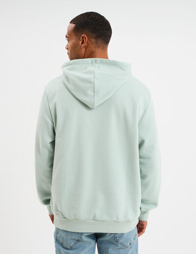 Sweat molleton à capuche hoodie vert pastel homme