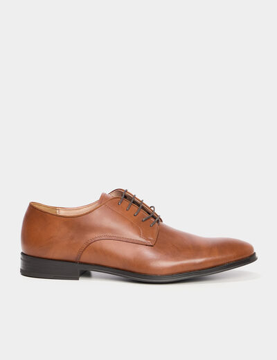 Derbies à lacets marron cognac homme