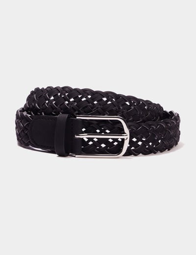 Ceinture tressée noir femme