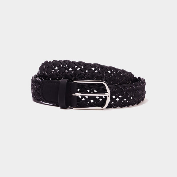 Ceinture tressée noir femme