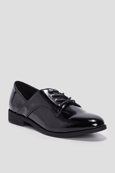 Derbies vernies noir femme