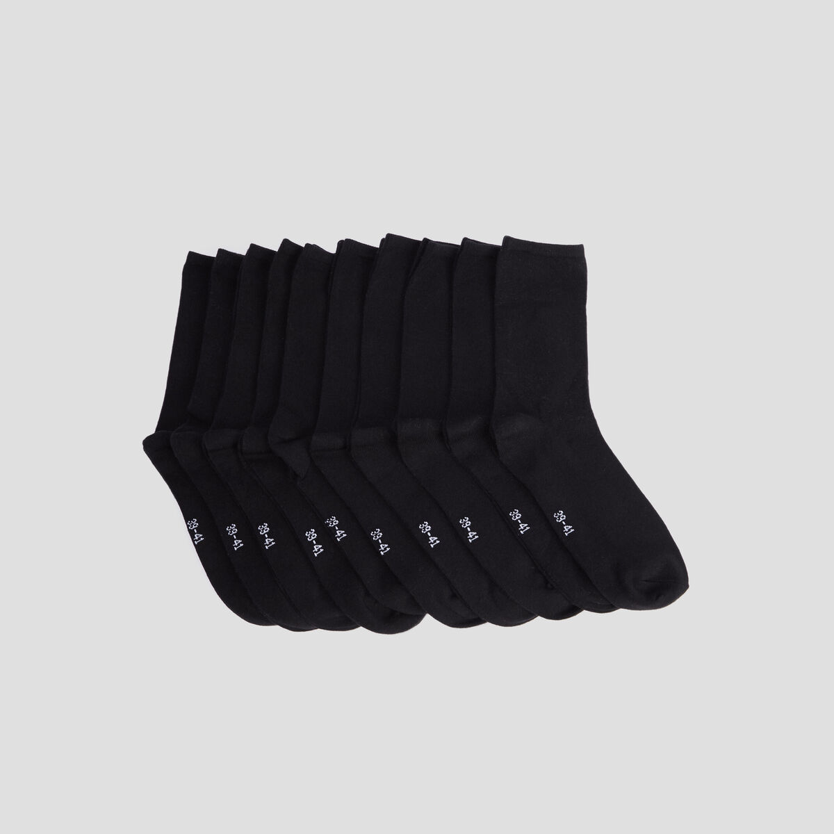 Lot 10 paires chaussettes noir femme
