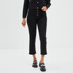 Jeans droit boutonné Liberto denim noir femme