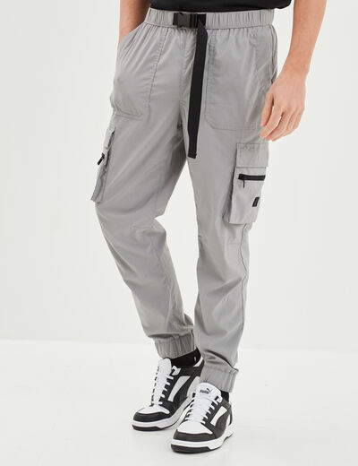 Pantalon cargo avec boucle gris homme