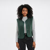 Gilet effet bouclette sans manches vert femme