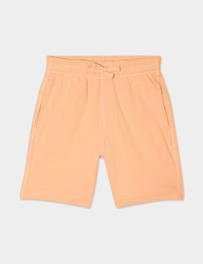 Short jogging droit taille élastiquée rose saumon garçon