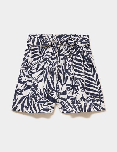 Short ample fluide ecru femme