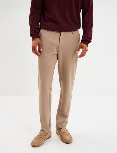 Pantalon chino slim taupe homme