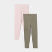 Lot 2 leggings coton rose clair fille