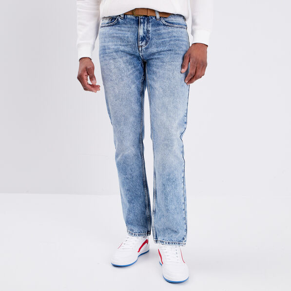 Jeans regular stretch ceinturé denim double stone homme