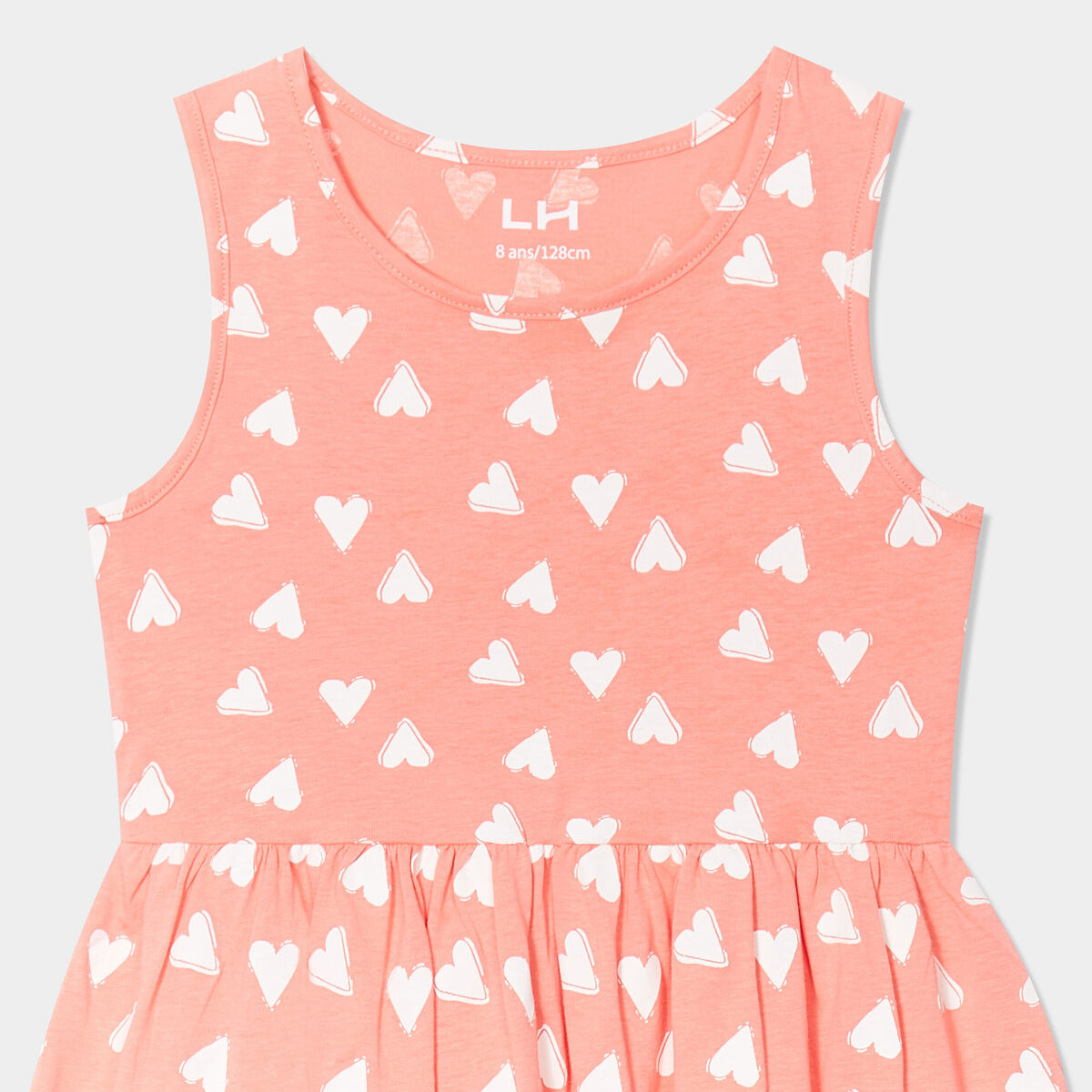 Robe patineuse sans manches coton vieux rose fille
